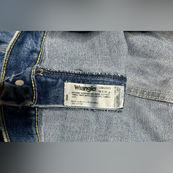 Wrangler George Strait Jeans Mens 38x30 Cowboy Cut Dark Wash Work 13MGSHD - Picture 7 of 10